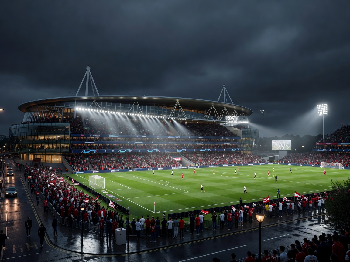 Emirates Stadium London on a European football night
